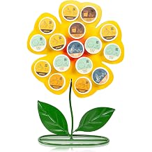 Made Easy Kit Front Facing Countertop Coffee Pods Holder - Compatible with K-Cups Practical meets Whimsical - Coffee Bar Decor for Home Cafe Kitchen Nook Yellow Sunflower