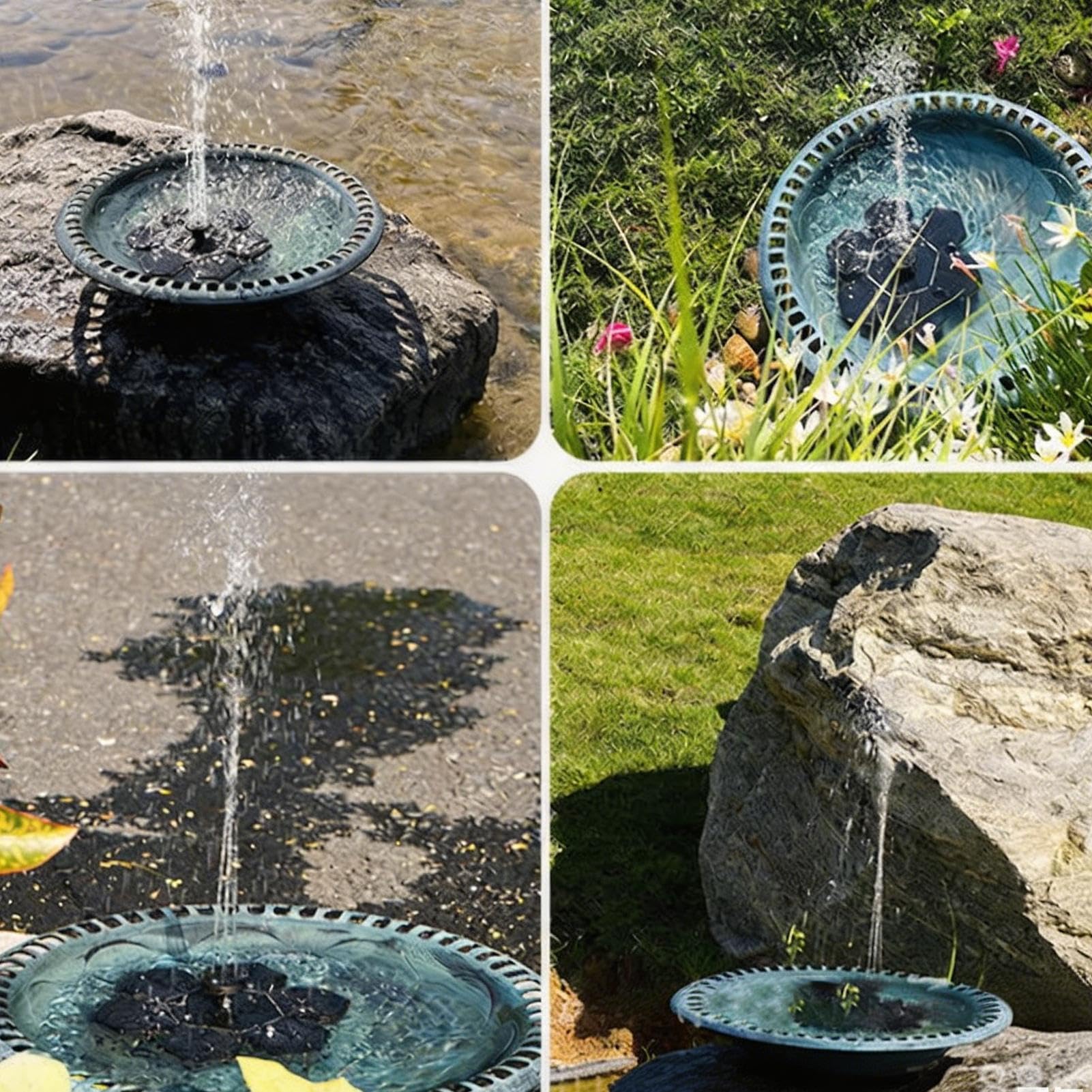 Fuente Solar para Baño de Pájaros Bomba de Agua Flotante para Exterior