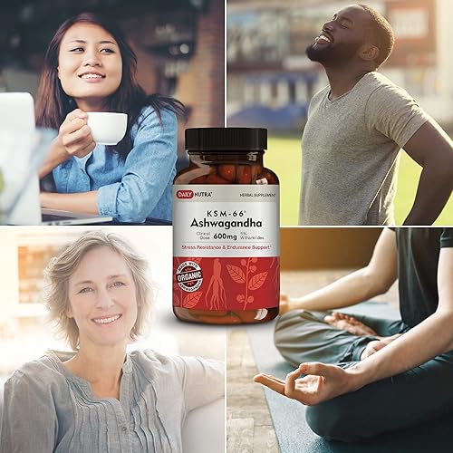 Miniatura 9 de KSM-66 Ashwagandha de DailyNutra - Extracto de raíz orgánica de 600 mg - Suplemento de alta potencia con 5 de Withanolides  Alivio del estrés