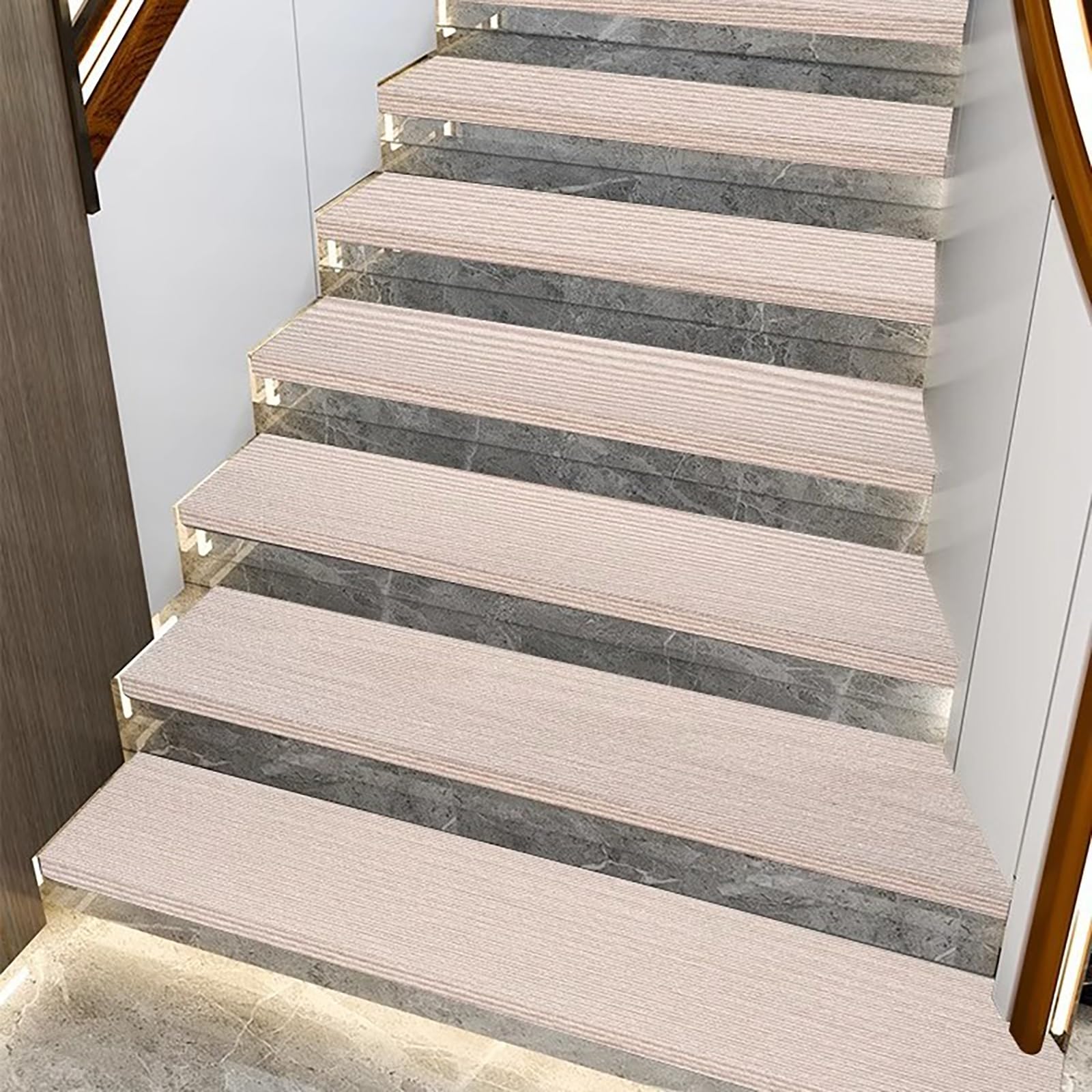 Selbstklebende Teppichfliesen, Zuschneidbare Teppichbodenfliesen, Weiche Nadelfilz Fliesen für Wohnbereich, Büro, Küche – 10 Fliesen(Size:20 * 76CM(7.87 * 29.92IN),Color:Weiß)