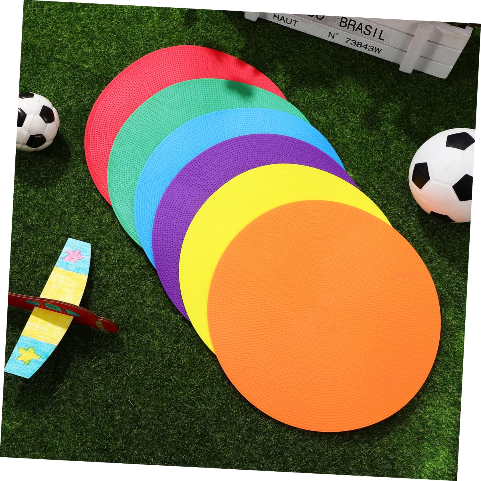 TOYANDONA 6 Stück Markierungsplättchen Rund für Sporttraining, TPE