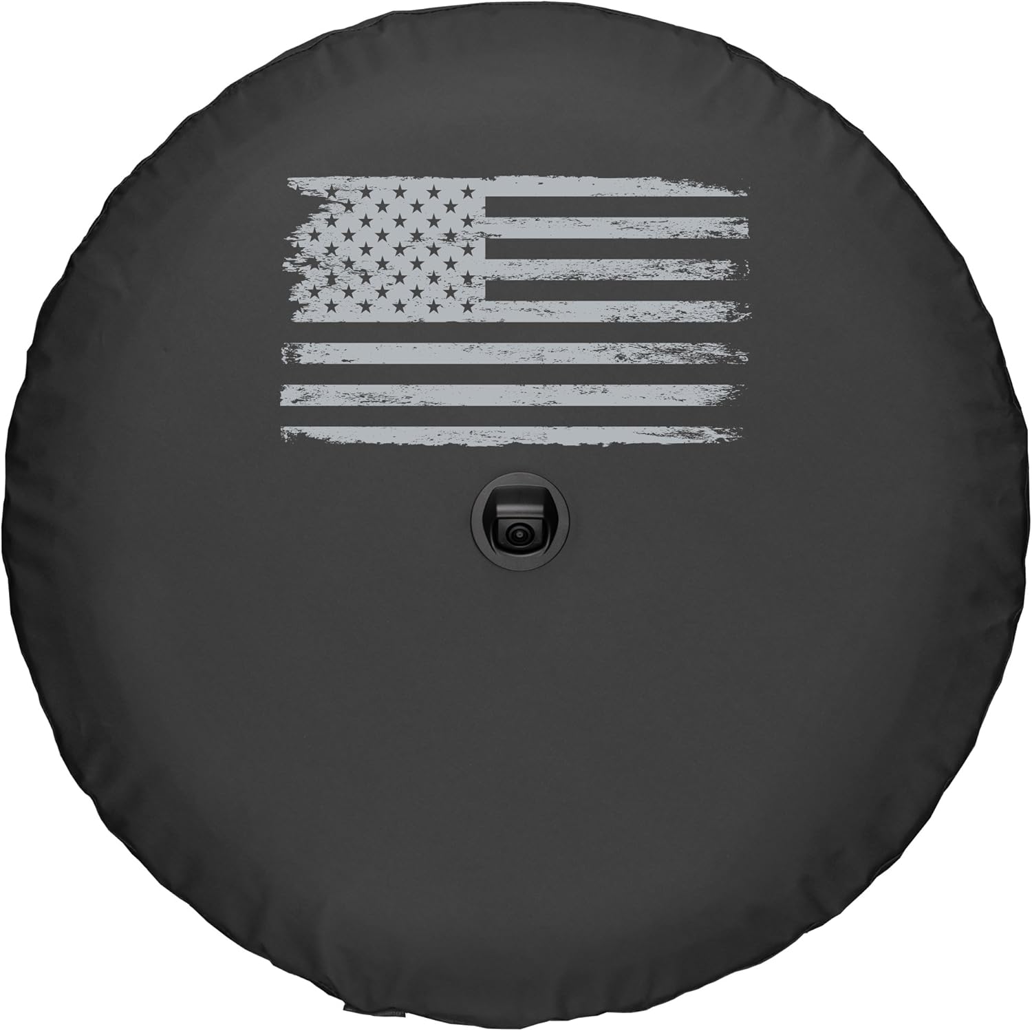 Boomerang - Distressed American Flag - 33" Soft JL Tire Cover for Jeep Wrangler JL (with Back-up Camera) - Rubicon (2018-2024)