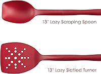 Vista 3 de Rachael Ray Juego de cucharas flexi Turner y raspar y utensilios de cocina, 2 piezas, color rojo