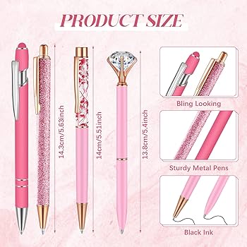 Amazon.co.jp: ローズゴールドボールペン8本セット 女性用