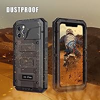 Vista 5 de Mitywah Funda impermeable para iPhone 11 Pro, resistente grado militar, a prueba de golpes, protección de pantalla integrada, resistente y gruesa