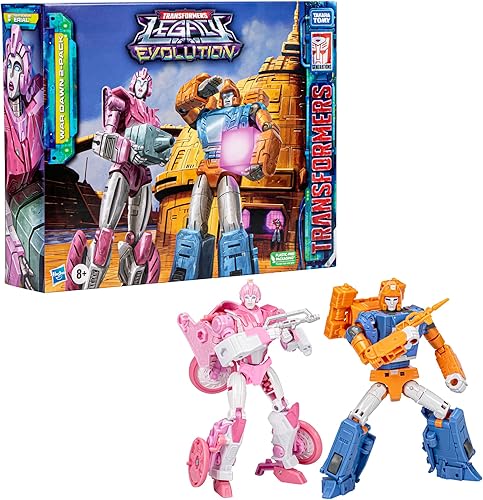 Miniatura 20 de Transformers Toys Legacy Evolution War Dawn - Paquete de 2 juguetes de lujo Cybertronian Erial y Dion, figuras de acción para niños y niñas de 8
