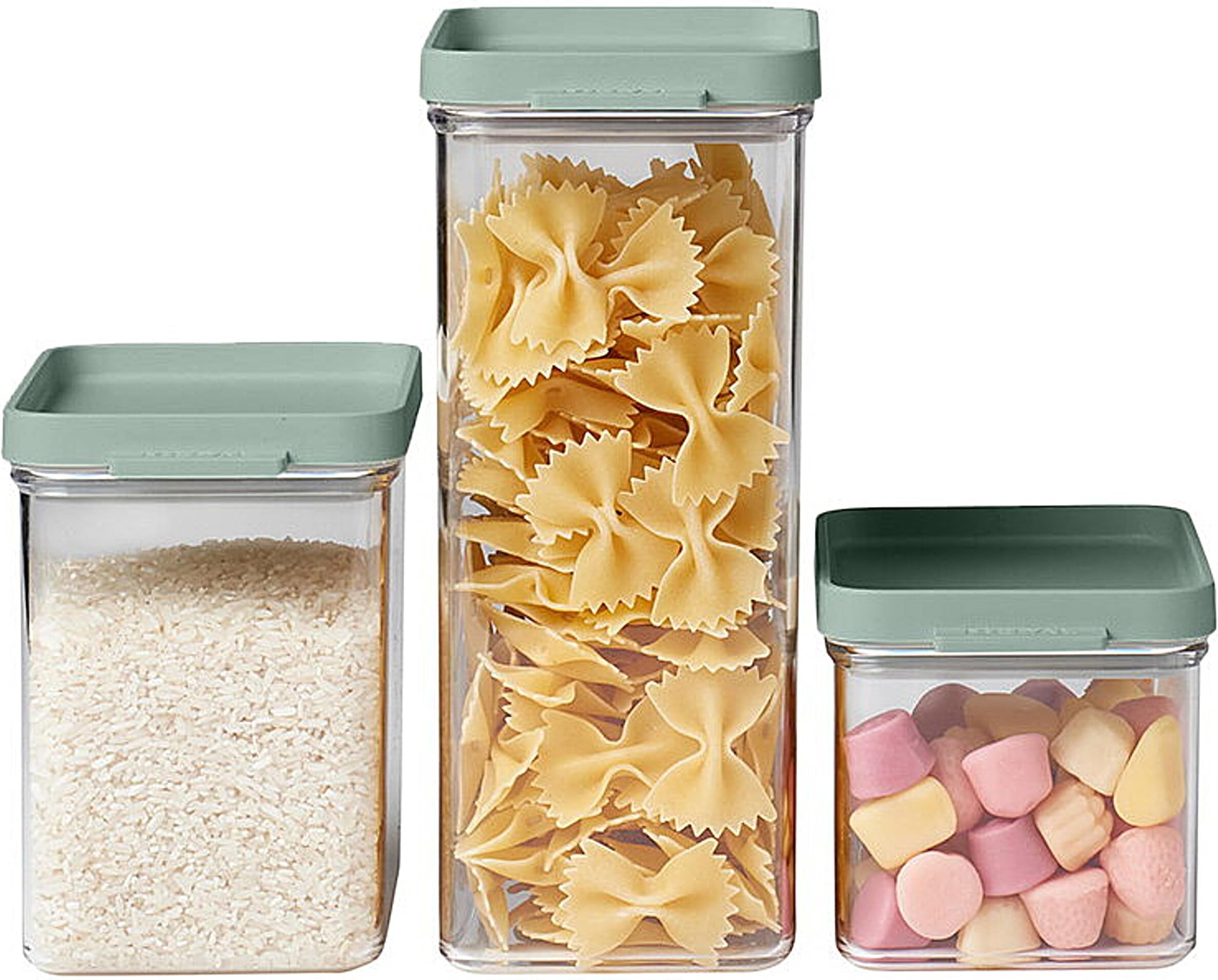 Rotho Loft Set van 3 opbergblikken LOFT, Kunststof (PP) BPA-vrij, transparant, (21.2 x 11.4 x 23.5 cm