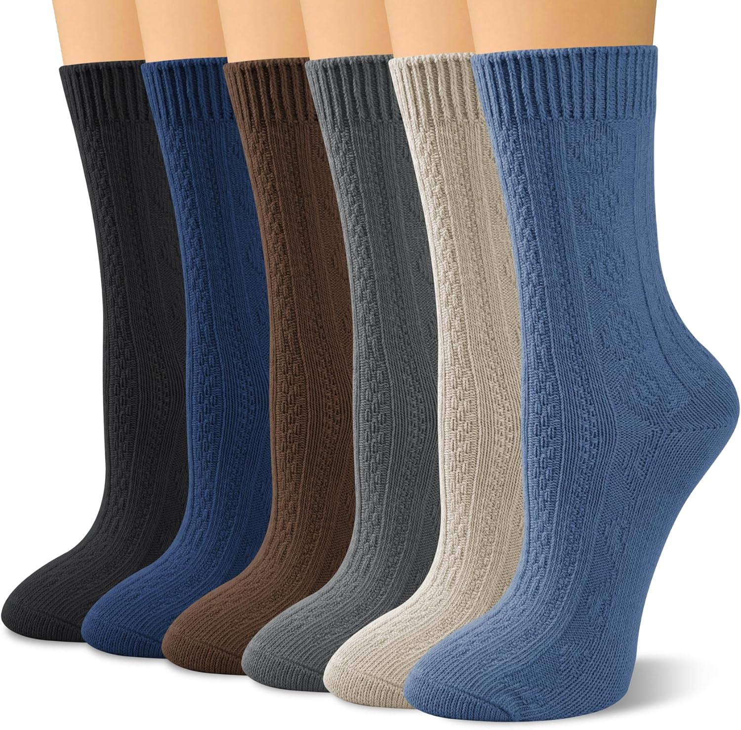 Justay Crew Socks for Women - Soft Knit Boot Calf Comfortable Cute Dress Cotton Socks Gifts