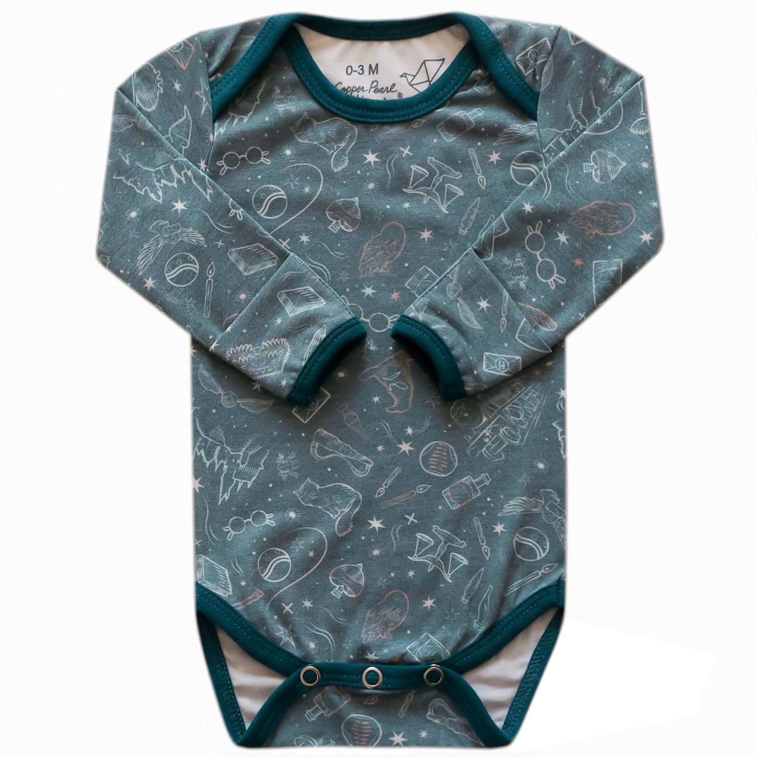 Copper Pearl Long Sleeve Bodysuit Baby: Ultra Soft Baby for Newborns, Boys, and Girls - Stylish, Comfortable, Overlap Shoulders, Premium Knit Fabric - 0-3 Months, Hogwarts™