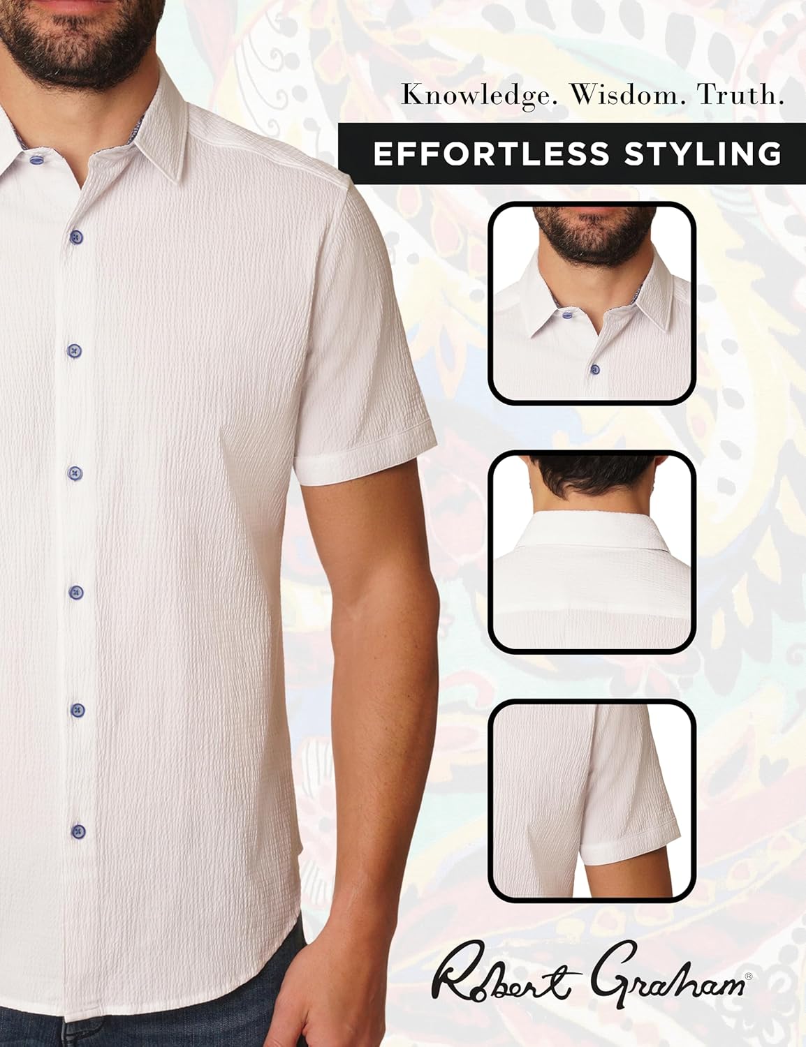 Robert Graham Mens Gilford Short Sleeve Woven Button Down Shirt - Image 4