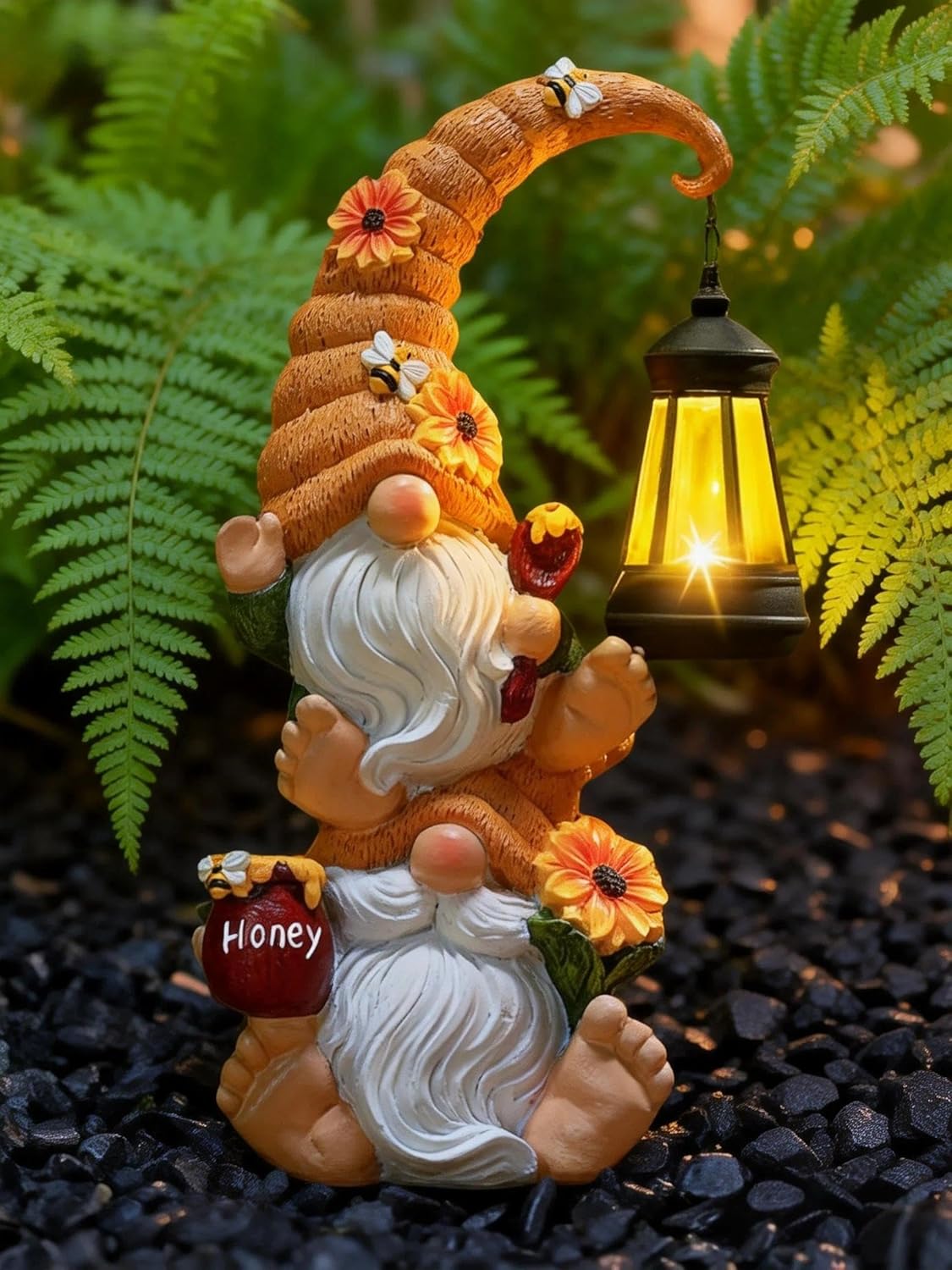Solar Garden Gnome Statue with LED Lights, Waterproof Outdoor Decoration for Patio Lawn Yard, Perfect for Mom Women Grandma - Image 7