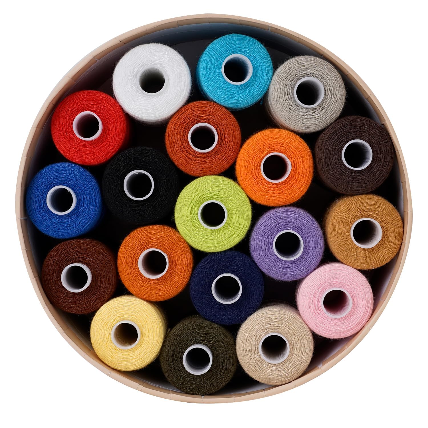 Hilo de coser para jeans de 19 colores, 20S/3, hilo extra fuerte para mezclilla, lona, carrete de 300 m, hilos de alta resistencia para jeans, hilo multiusos 100% poliéster