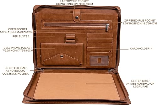 Miniatura 2 de Portafolio de cuero vegano personalizado para hombres, cartera de cuero personalizada para mujeres, carpeta de cartera, organizador de documentos de
