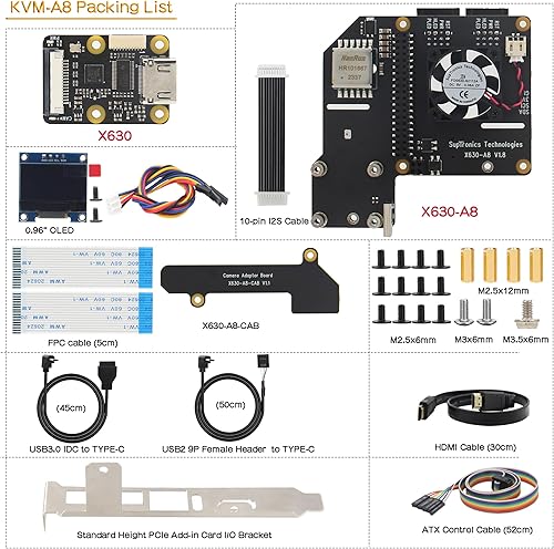 Miniatura 7 de Geekworm Versión KVM-A8 PCIe para Raspberry Pi 4 Modelo B KVM sobre IP Soporte KVM V3 PoE ATX HDMI CSI (no incluye Raspberry Pi)