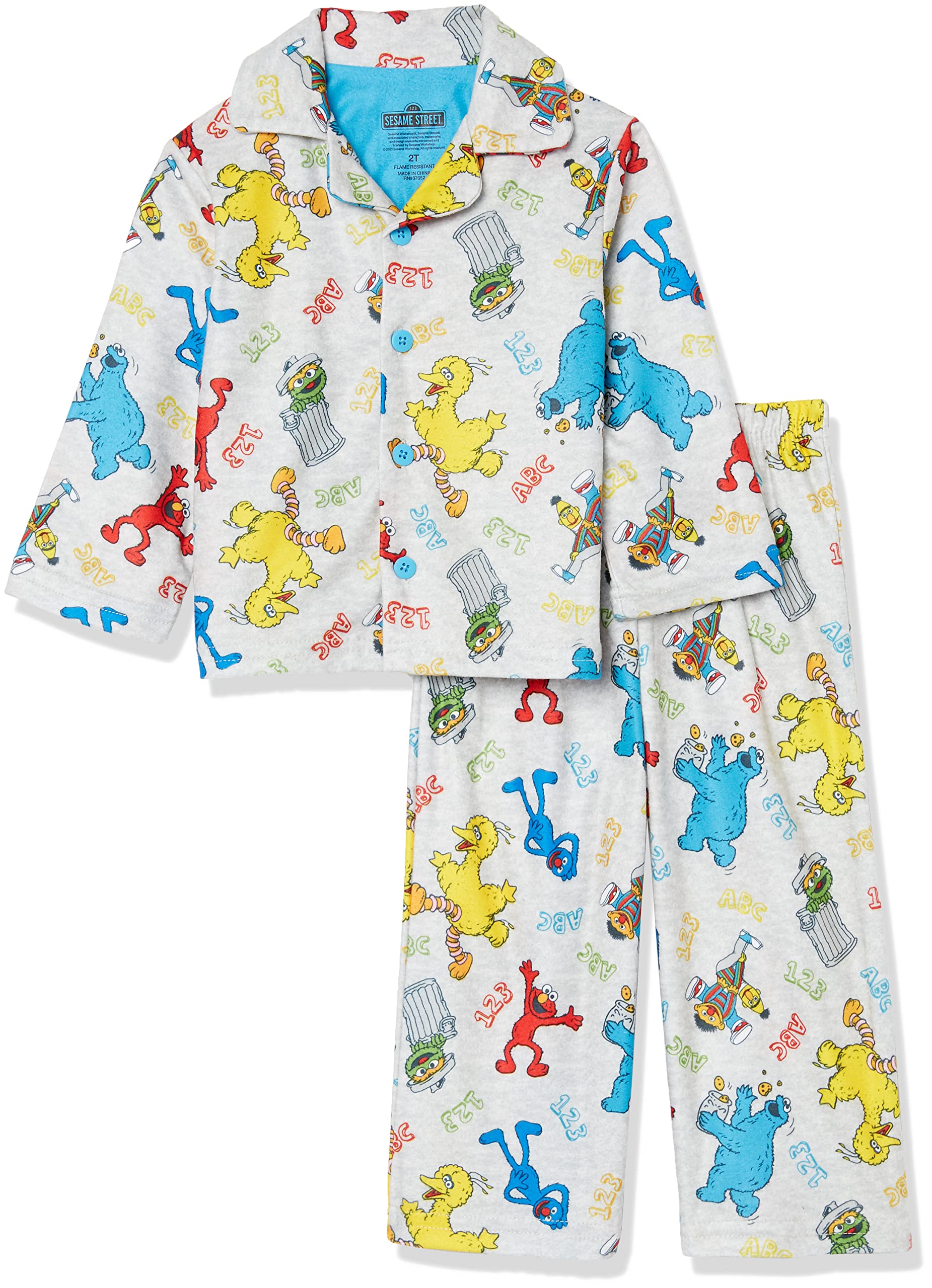 Sesame Street boys Button Front Pajama Set Pajama Set (pack of 6)