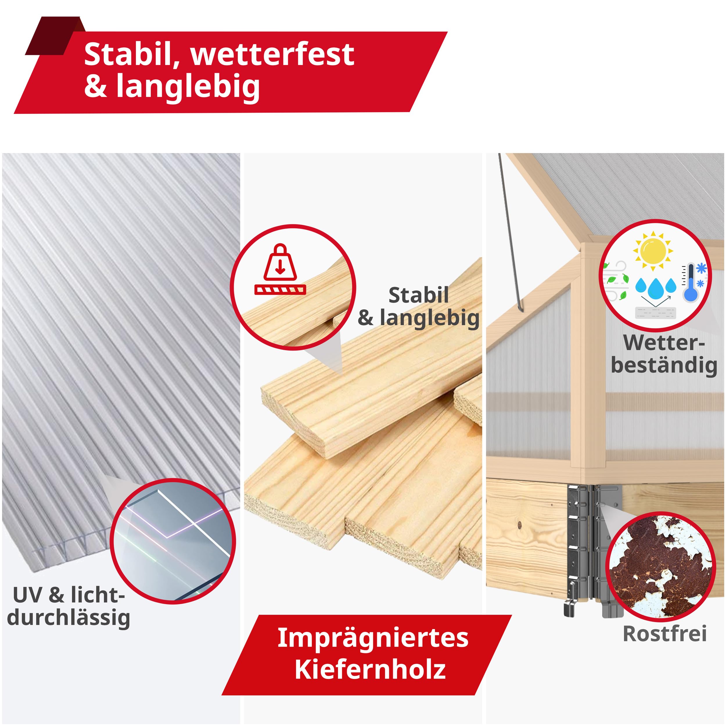 Schroth Home Frühbeet, Frühbeetaufsatz, Frühbeetkasten, Anzuchtkasten für Hochbeet, Blumenkasten, Anzucht Gewächshaus, Hochbeet Abdeckung, Pflanzkasten Minigewächshaus – 120 x 80 x 40 cm