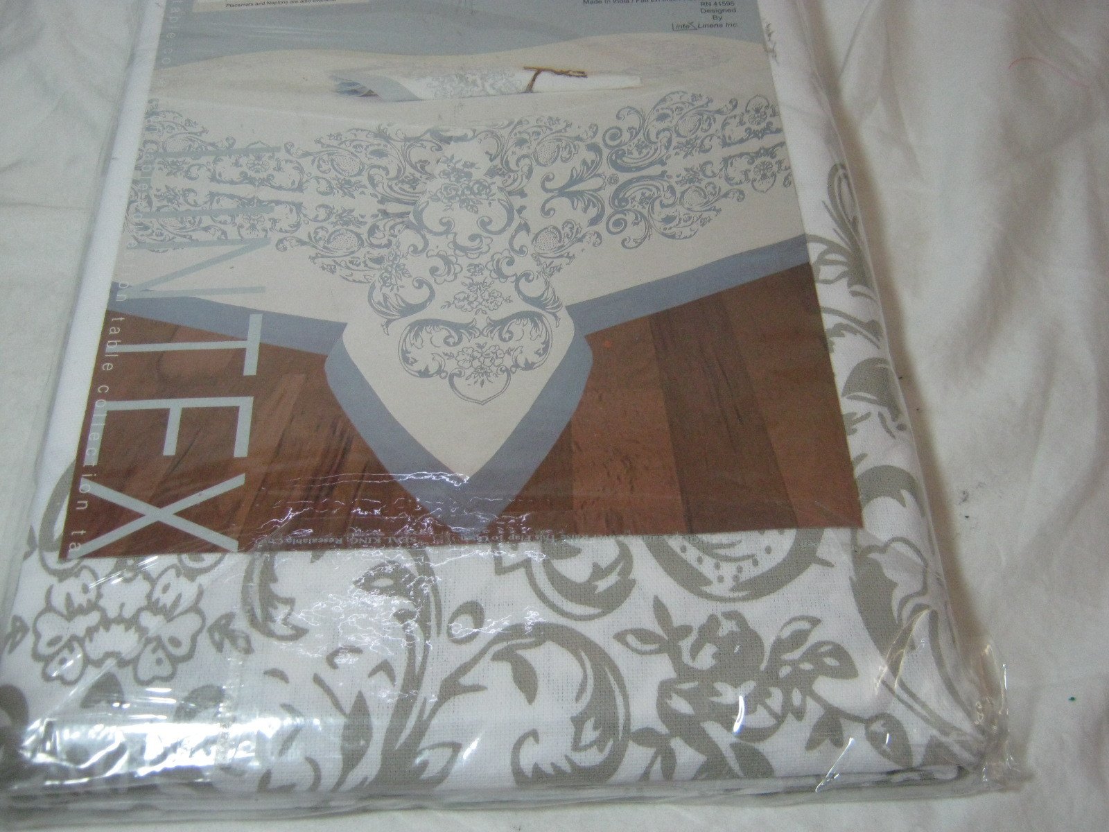 LintexJubilee Tablecloth Pewter Scroll Oblong 60 X 84