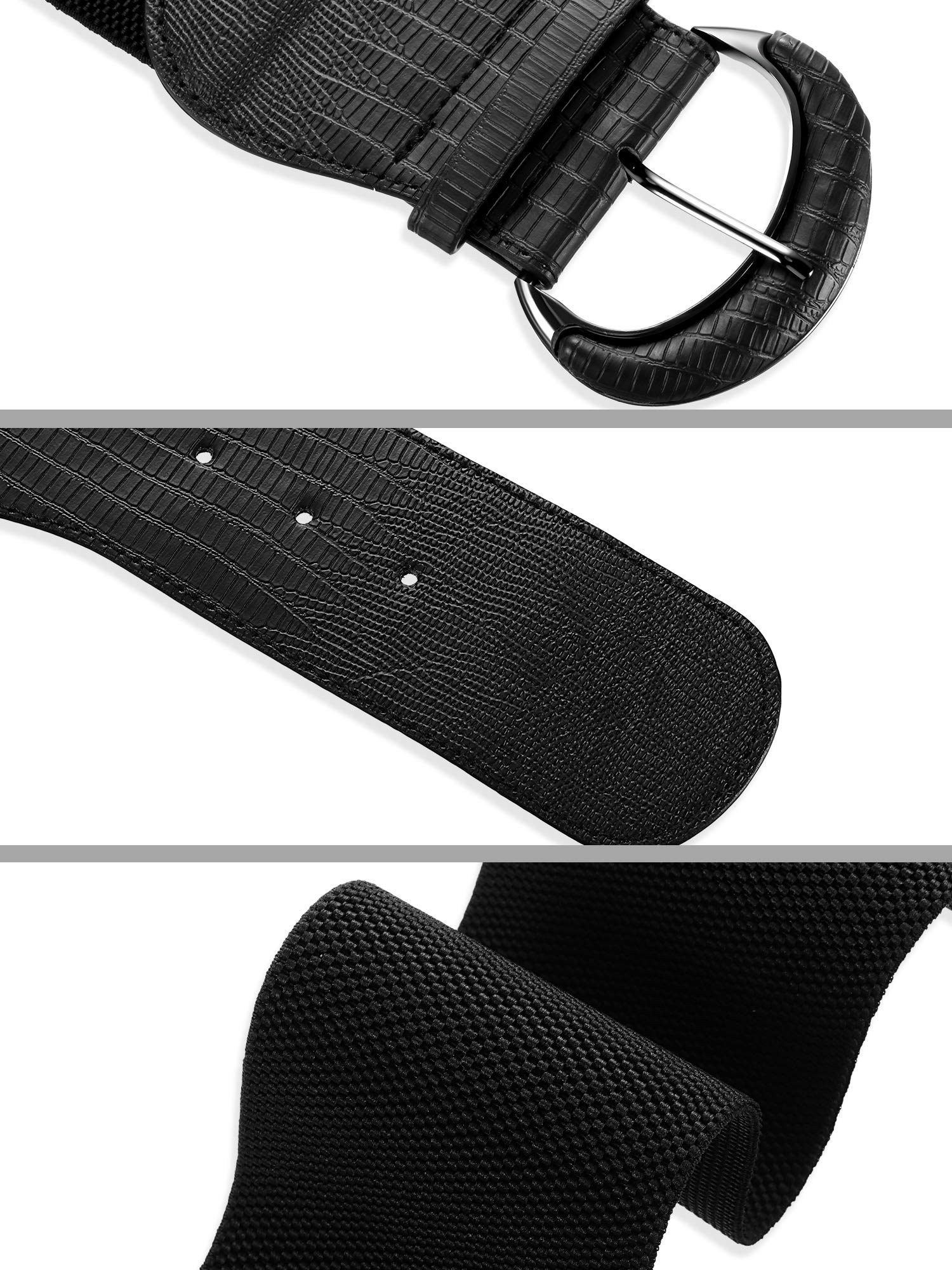 SATINIOR Lot de 3 ceintures larges pour robes pour femmes, ceintures extensibles, ceintures élastiques en cuir pour décoration de robe de femme