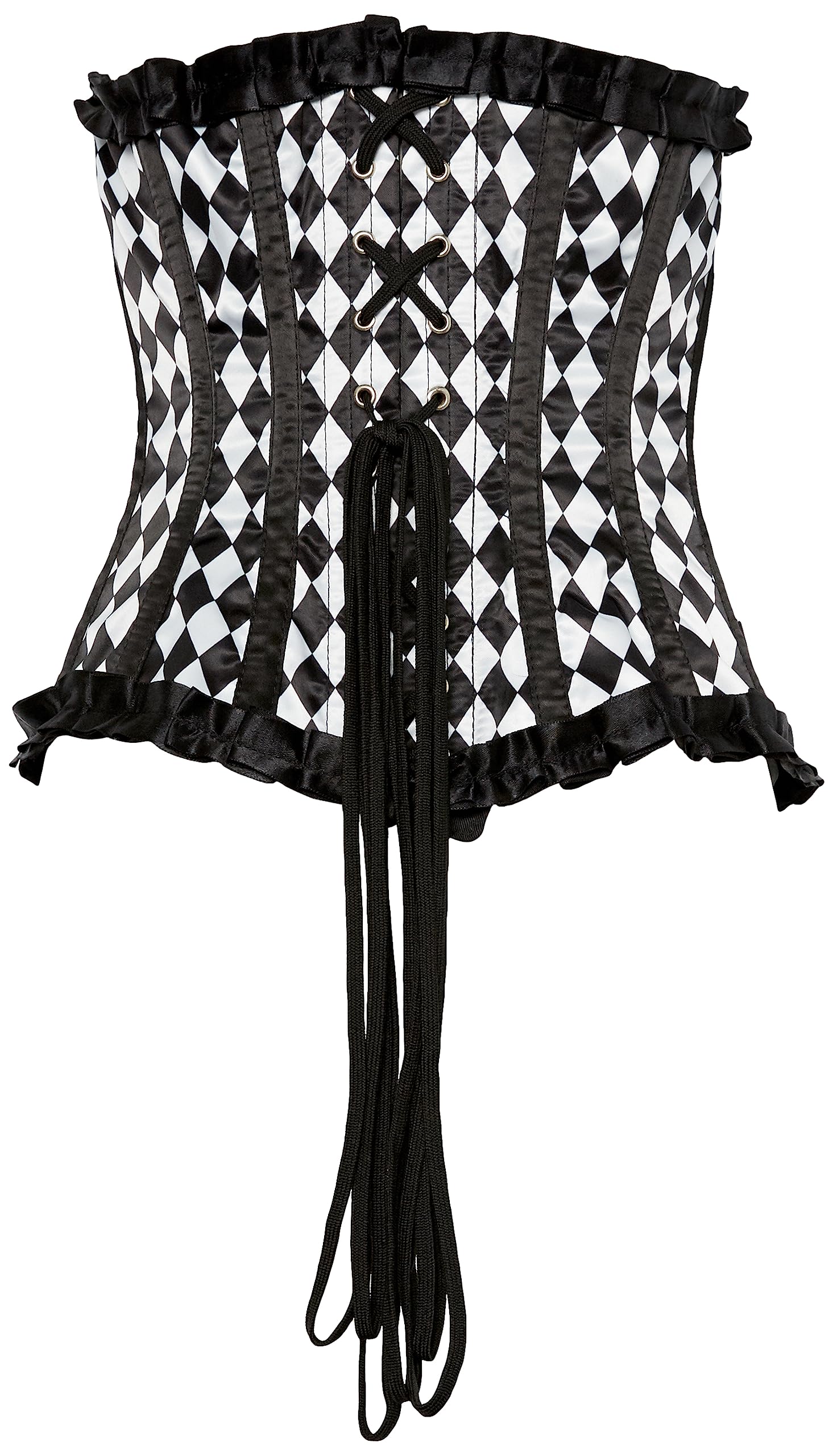 Top Drawer Steel Boned Diamond Print Underwire Curvy Cut Waist Cincher Corset