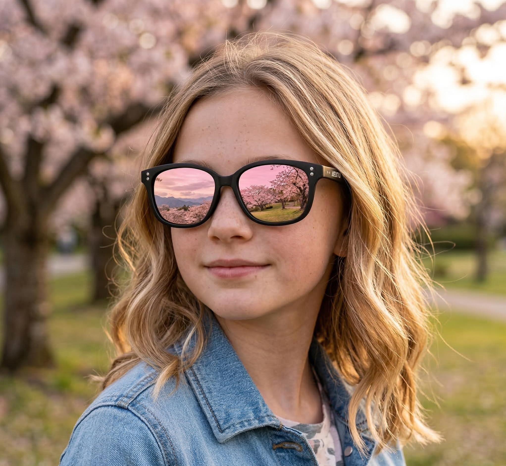 SPT111 - Lentes de sol polarizados para hombres y mujeres, lentes de sol retro con lentes de espejo con protección UV para conducir, correr, pescar, color rosa/plateado (paquete de 2)
