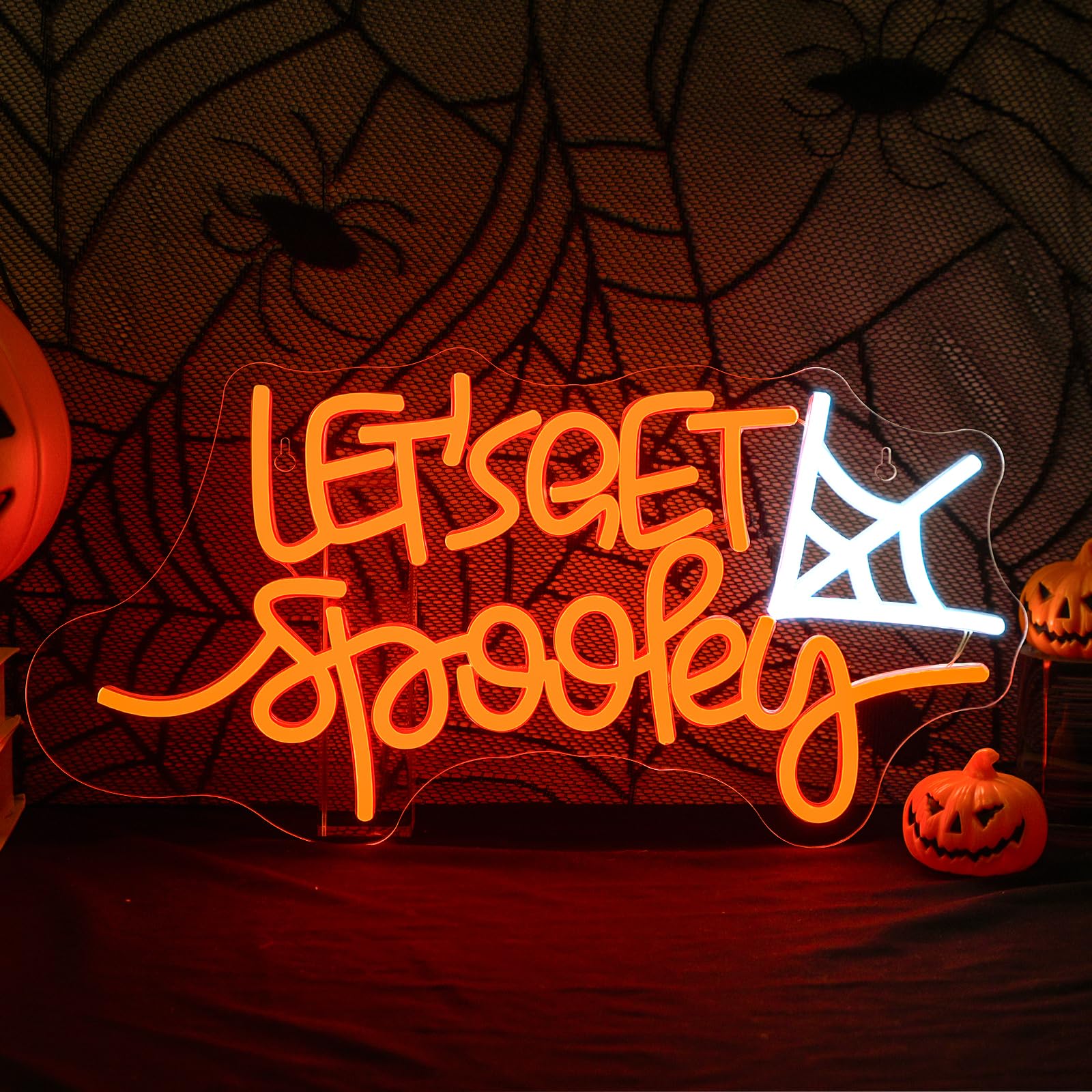 Let's Get Spooky Neon Sign - Spooky USB Light Up Signs for Wall Decor & Party Decoration, Bedroom & Living Room — image 1