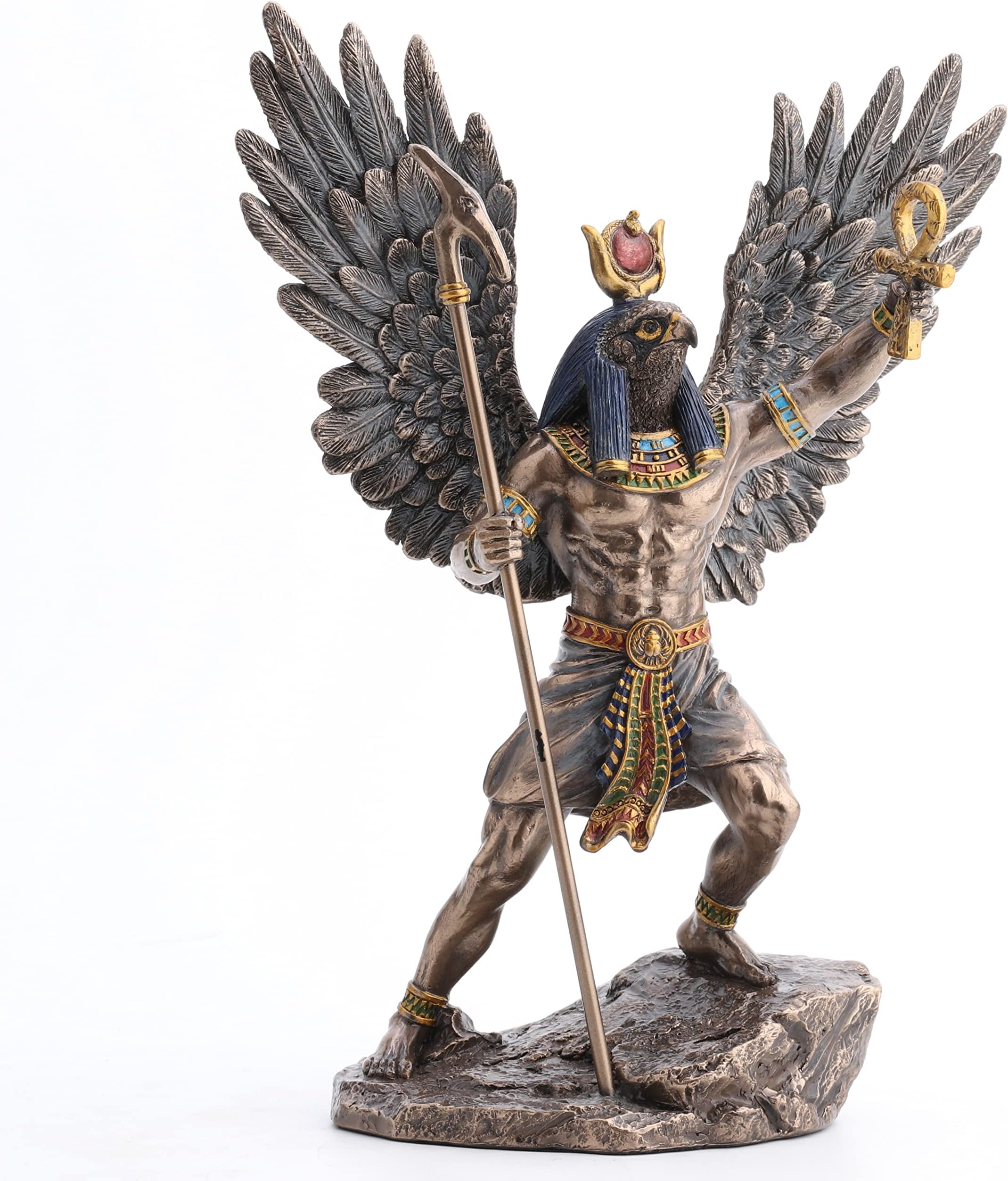 10 3/8 Inch Egyptian Sun God Ra Cold Cast Resin Antique Bronze Finish Sculpture