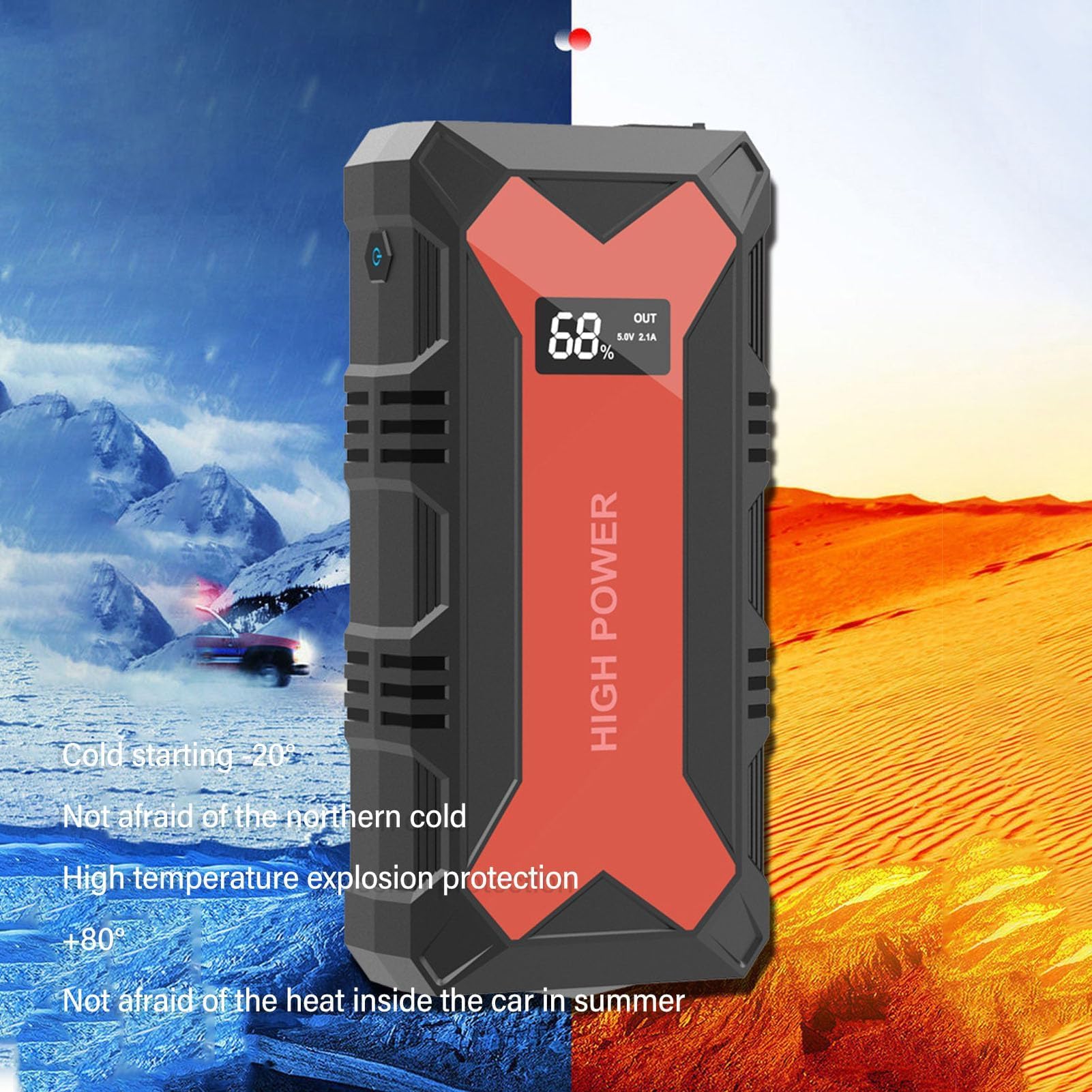 Arrancador de Batería, Arrancador de Batería Portátil, 30000 MAh, Retardante de Llama, Batería Automática, Paquete de Energía, Paquete de Energía para Automóvil, Paquete de