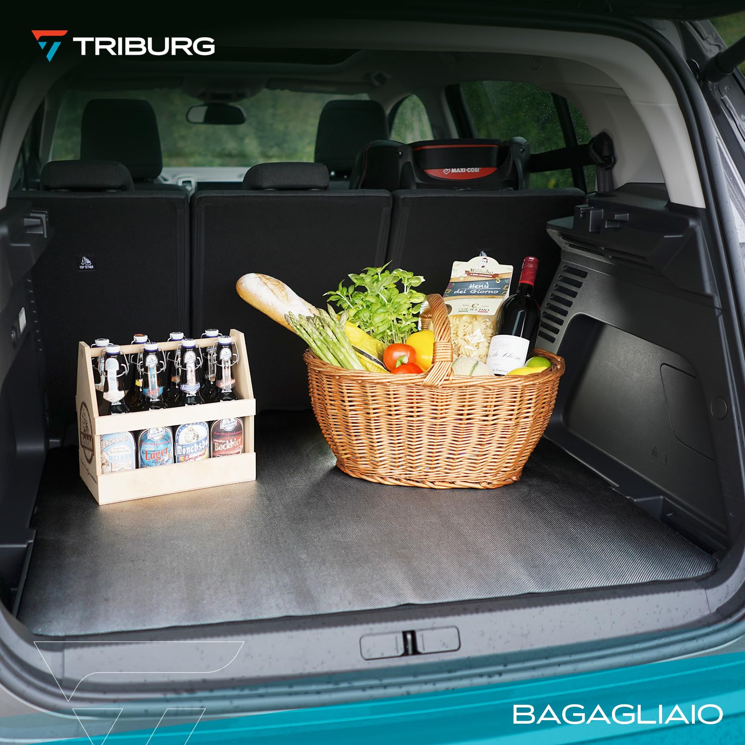 TRIBURG Tappetino universale antiscivolo 120x100cm Tagliabile e impermeabile - Tappetino per bagagliaio auto - Tappetino antiscivolo auto - Tappetino antiscivolo cassetti