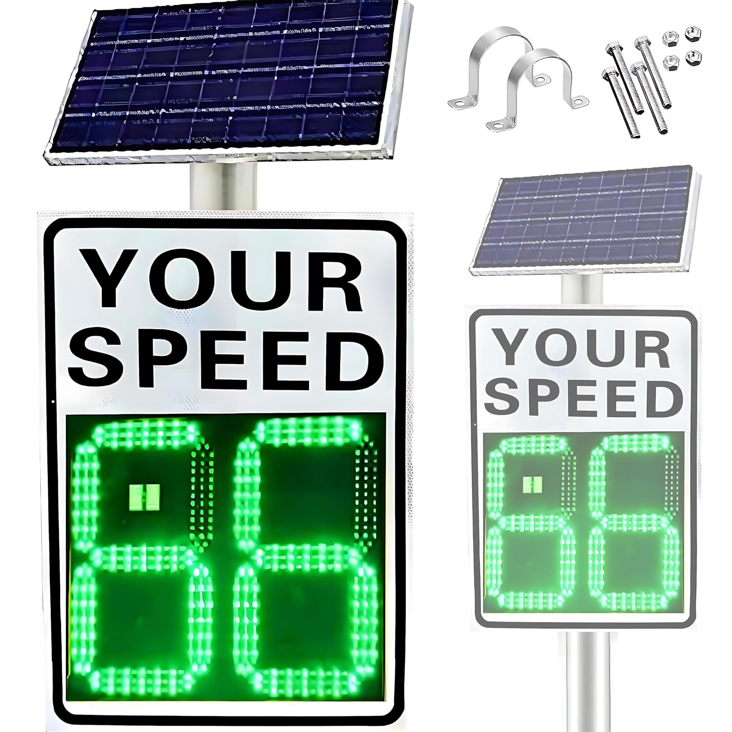 Radar de Velocidad Pedagógico Solar con Display Digital, Alerta a los Conductores Mostrando su Velocidad Exacta, para Universidades, Hospitales y Centros Comerciales