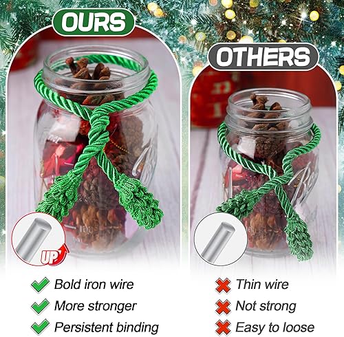 Miniatura 3 de 24 lazos de guirnalda de Navidad con alambre grueso, giro para barandilla, 16 pulgadas, reutilizables y flexibles, lazos decorativos de Navidad para