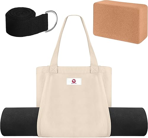 Shoppymind Bolsa de yoga Se adapta a tapetes grandes y bloques Bolsa para esterilla de yoga y transporte para mujeres y hombres Elegante y