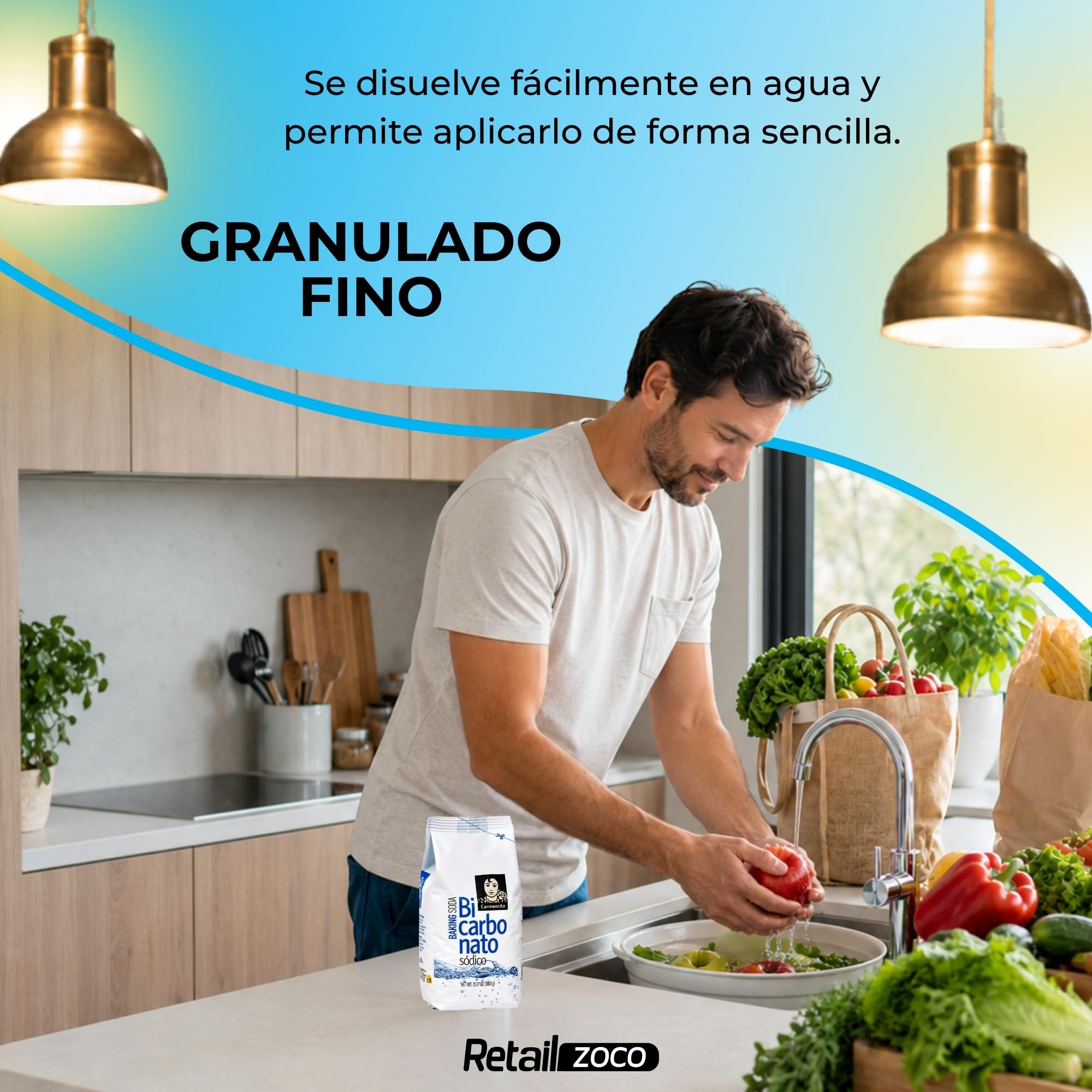 Bicarbonato de sodio alimenticio 1000 gr