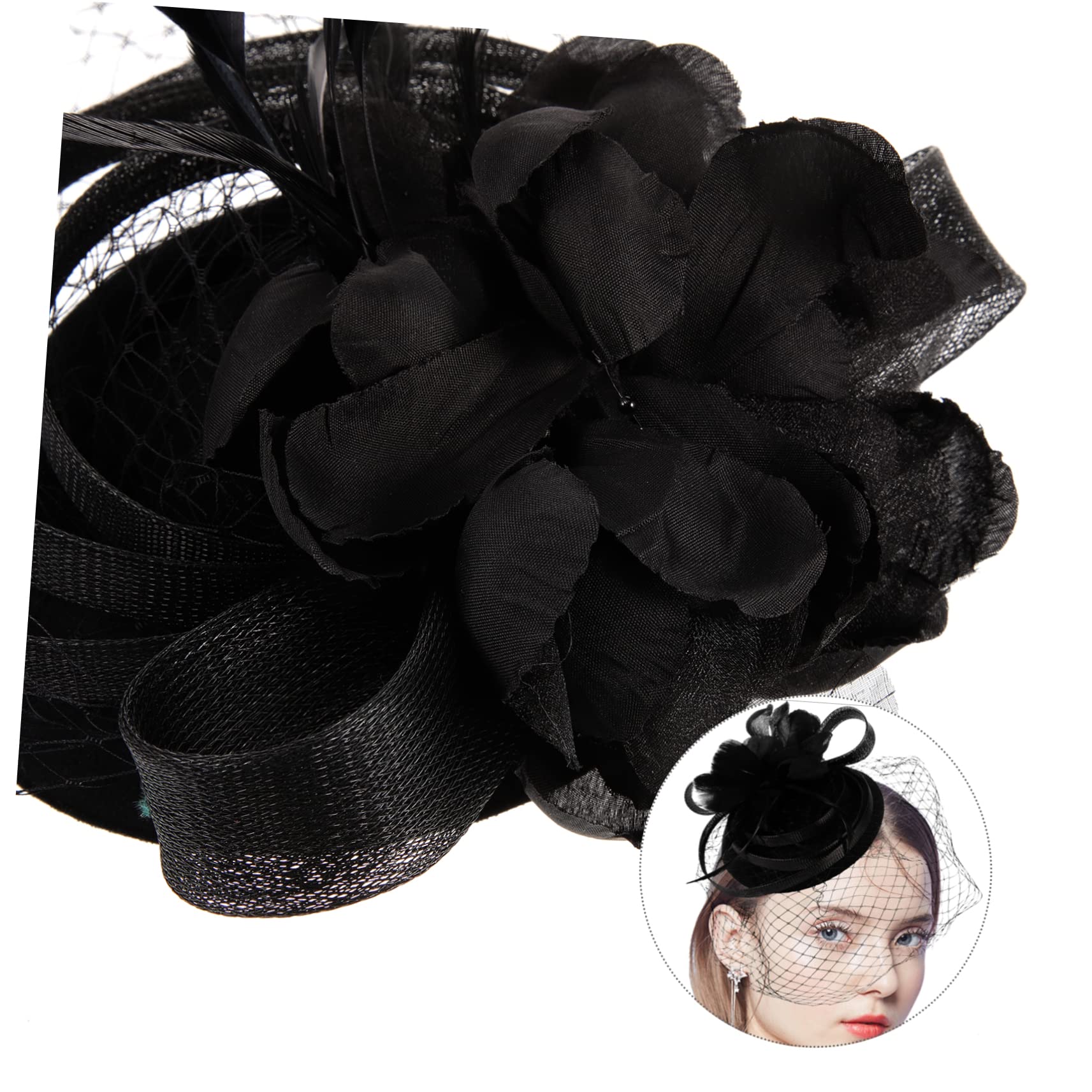 FRCOLOR 2Pcs Fascia del Cappello Accessori per delle Mini Cappello Sposa Copricapo per La Cerimonia Nuziale di Fascinator Copricapo Sposa Mini Fermagli