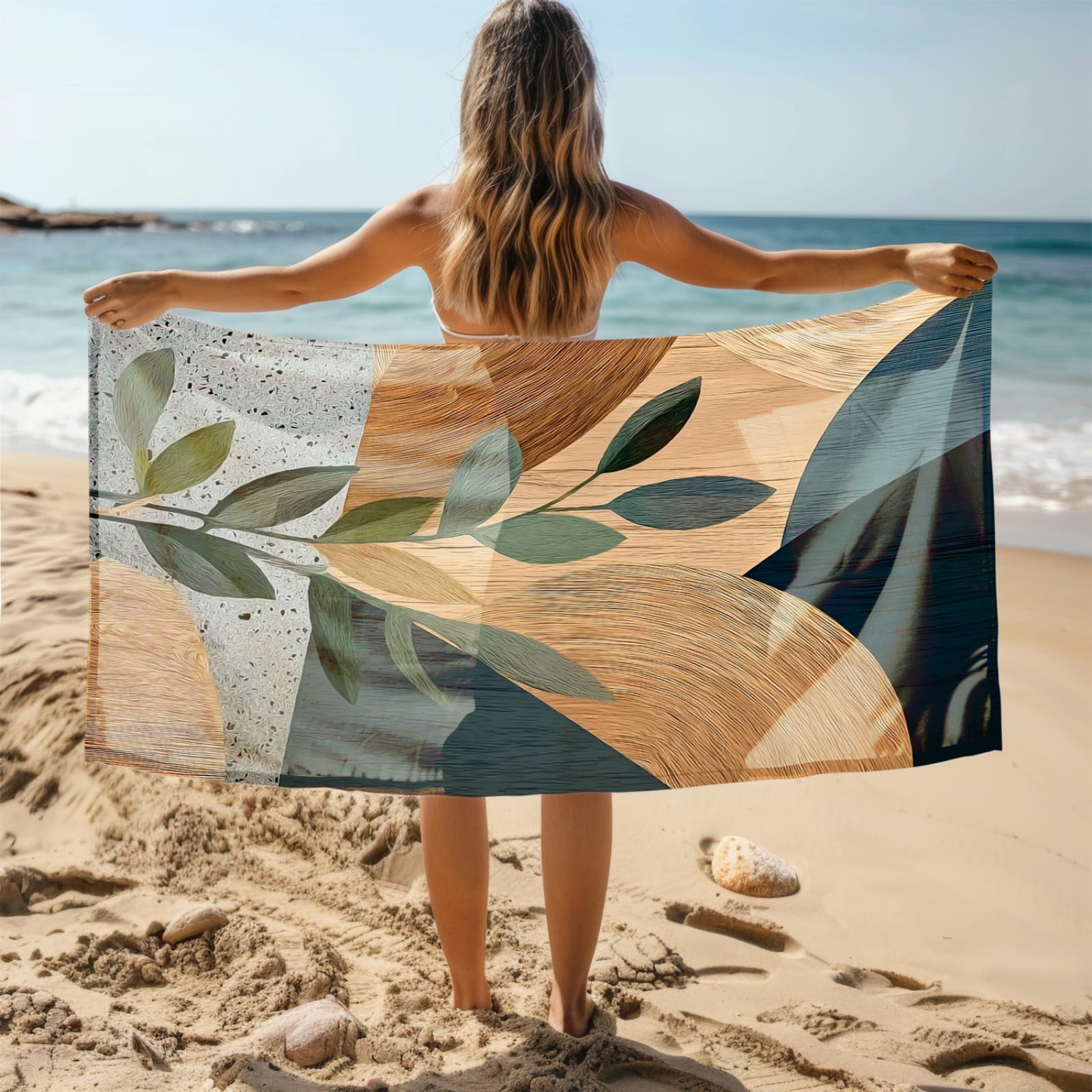 Générique Serviette de Plage 90X180 Marron Vert
