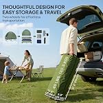 Combo de camping tout-en-un Outsunny, tente de camping portable pliable avec lit de camp, matelas gonflable avec sac de transport et pompe, abri de randonnée, lit de couchage vert foncé