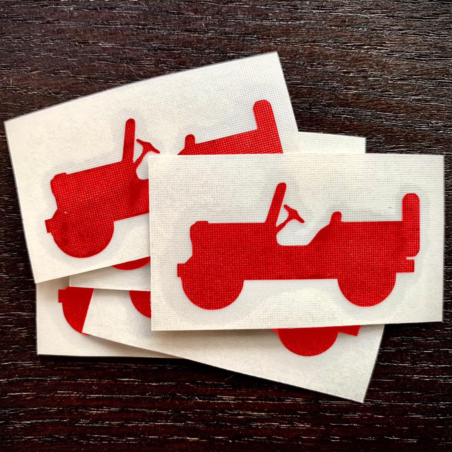 Jeep Wrangler Sticker 5 Piece Set Fits Jeep Willys Wrangler Rim Silhouette 5pcs (Red)