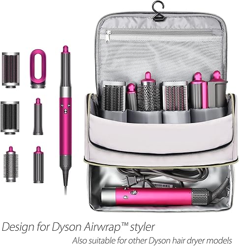 Miniatura 2 de Pripher Funda de viaje de doble capa compatible con Dyson Airwrap Styler con compartimento impermeable, *Rosa, Viajes