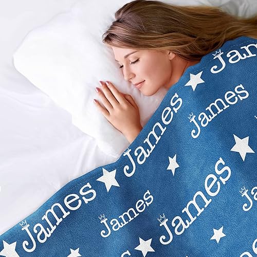 Miniatura 160 de Mantas personalizadas con nombre para niños, mantas de bebé personalizadas para niños y niñas, manta de nombre personalizada súper suave para niños