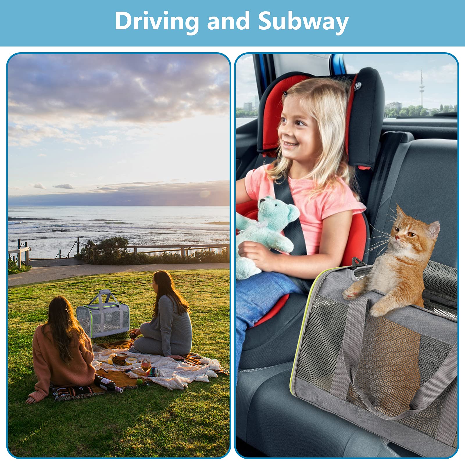 ELLONI Cat Carriers for Large Cats 20 lbs Soft Sided Pet Carrier Bag