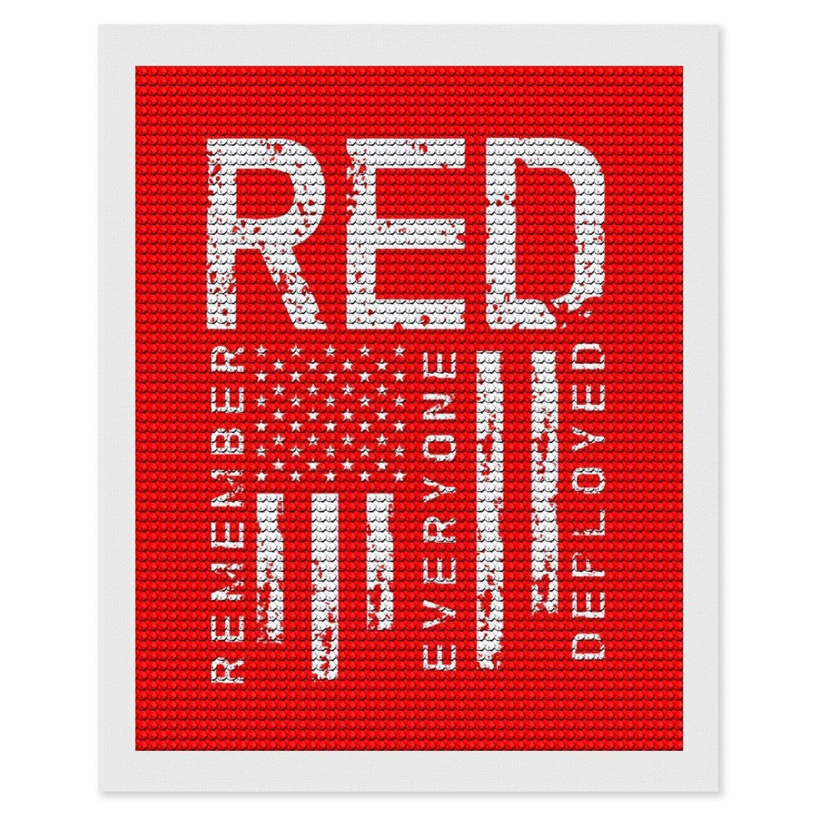 Nclqvjxzkhw Style Remember Everyone Deployed Military R.e.d Diamond Art Painting For Adult Round Diamonds Pictures Arts Crafts Home Wall Decor 16"X20"