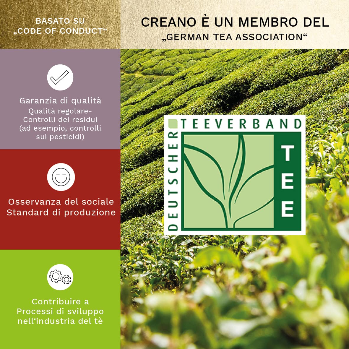 Creano Miscela di Té Fiorito con 6 Varietà di Tè Bianco, Nero, Verde - Set Regalo con Teiera di 500ml in Vetro Confezione Dorata da 7 Pezzi – Regalo Elegante per Donna