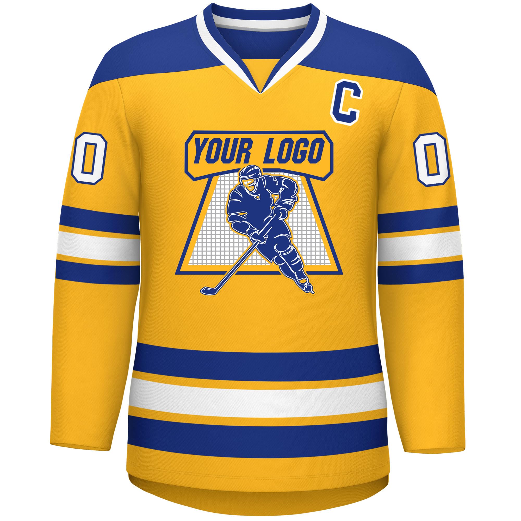 Custom Hockey Jersey Stitched or Printed Name Number V-Neck Athletic Jersey