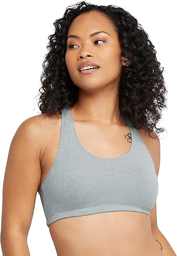 Miniatura 2 de Hanes Women's Racerback Bralette Pack,Cotton T-back Bra Top, 3-pack