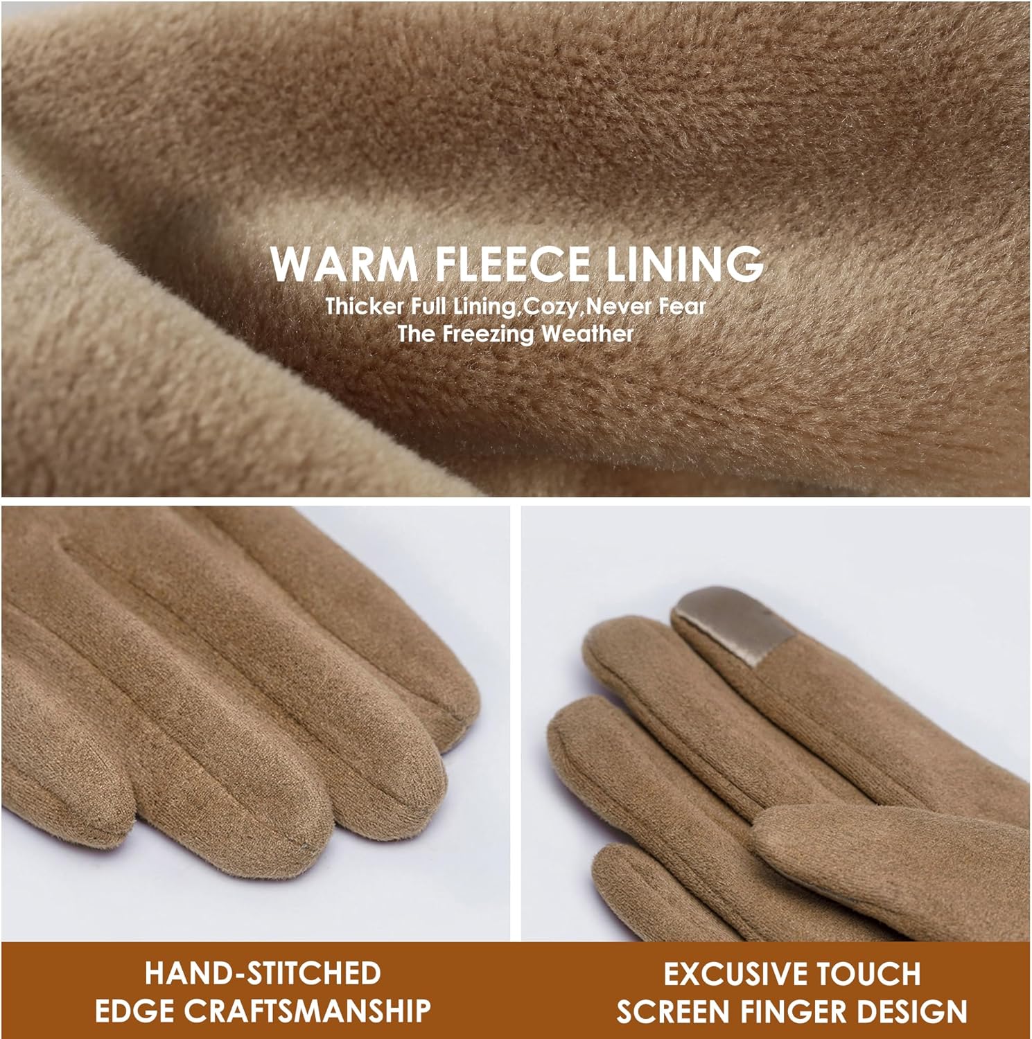 Dsane Womens Gloves Winter Touch Screen Texting Phone Windproof Gloves for Women Fleece Lined Thick Warm Gloves - Image 5