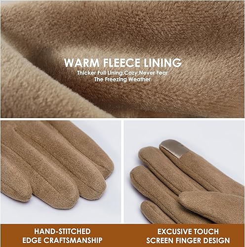 Miniatura 5 de Dsane Womens Gloves Winter Touch Screen Texting Phone Windproof Gloves for Women Fleece Lined Thick Warm Gloves