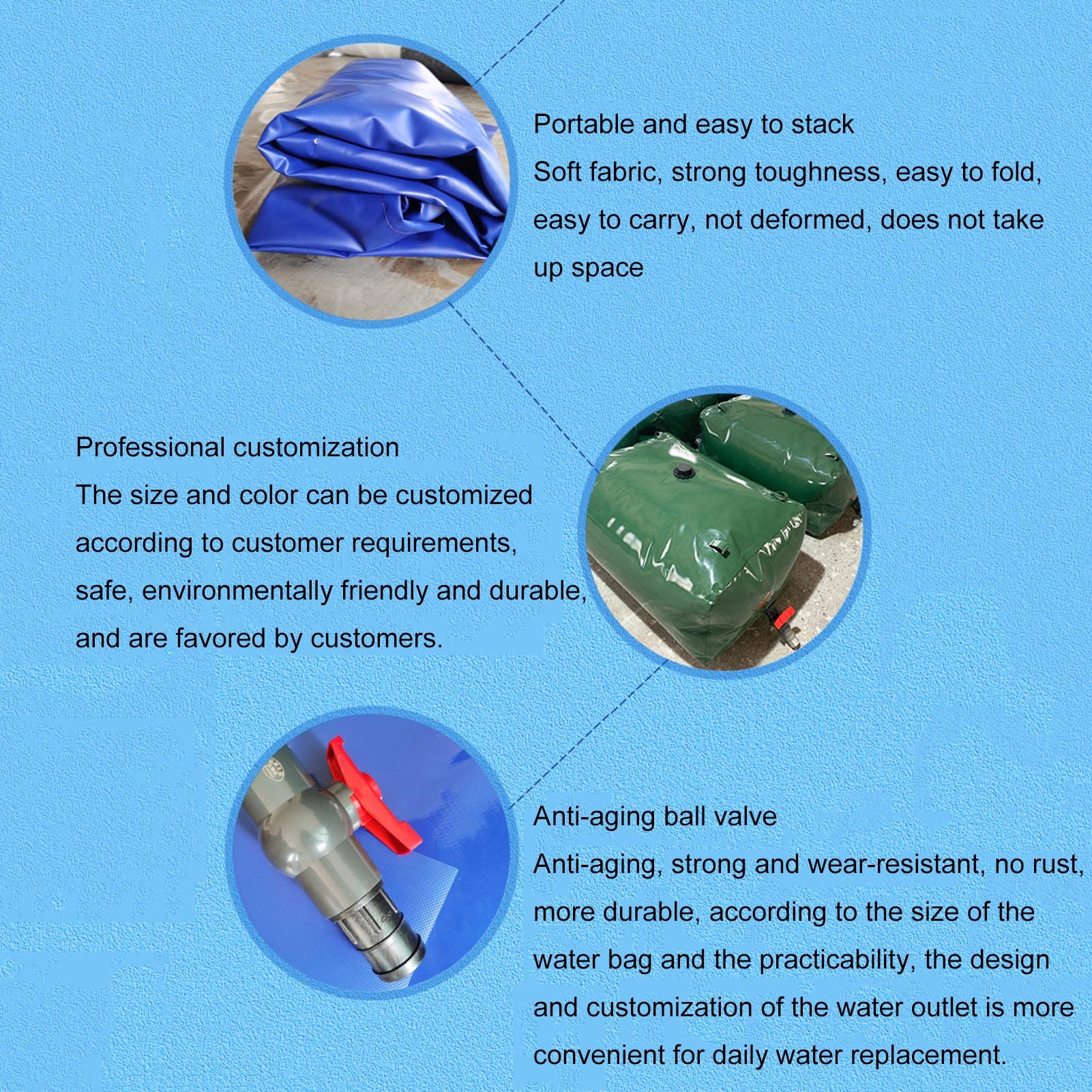 AviiSo Grande capacité bidons pliants Réservoir de Stockage d'eau Vert Portable Pliable, Transport de Sac d'eau de Voiture, Sac de Rangement de Jardinage extérieur (Size : 1x1x0.95m/950L/250Gallon