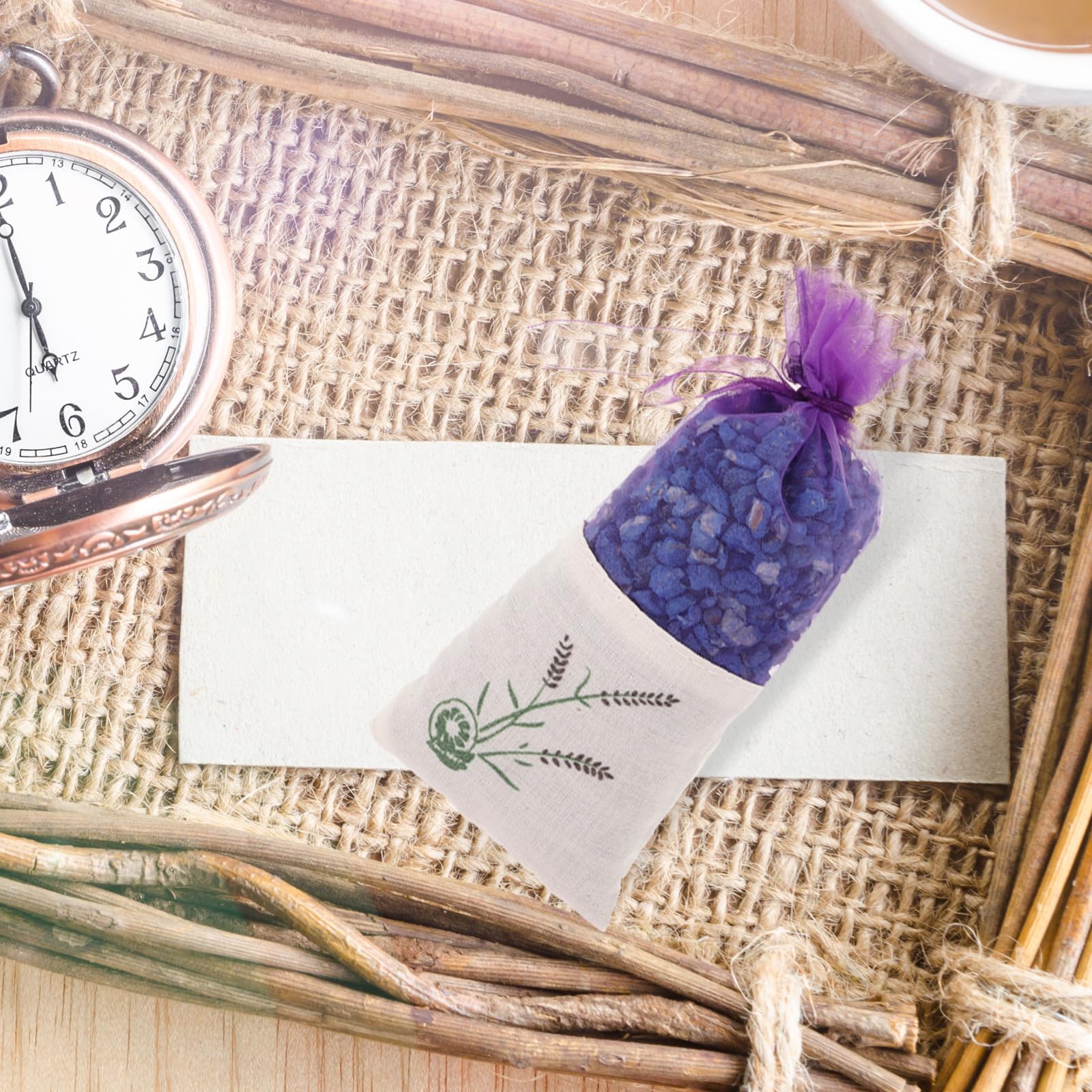 Beavorty 6 Pezzi Sacchetti Profumati Fragranza Naturale di Lavanda e Gelsomino, Sacchetto in Rete Cristalli Minerali Nano, Profumo Duraturo per Decorazioni e Auto