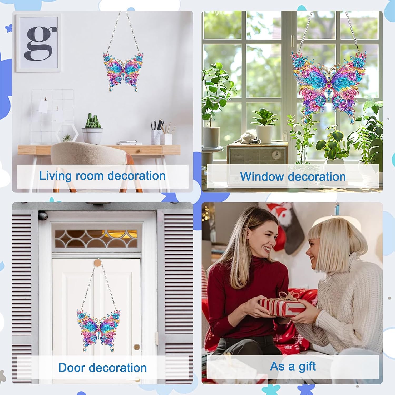 MAXBYE Hanging Diamond Art Kits for Adults Butterfly, Special Crystal Double Sided Pendant DIY Diamond Art Painting Kits for Beginners Gift Wall Home Decoration,Box image 4