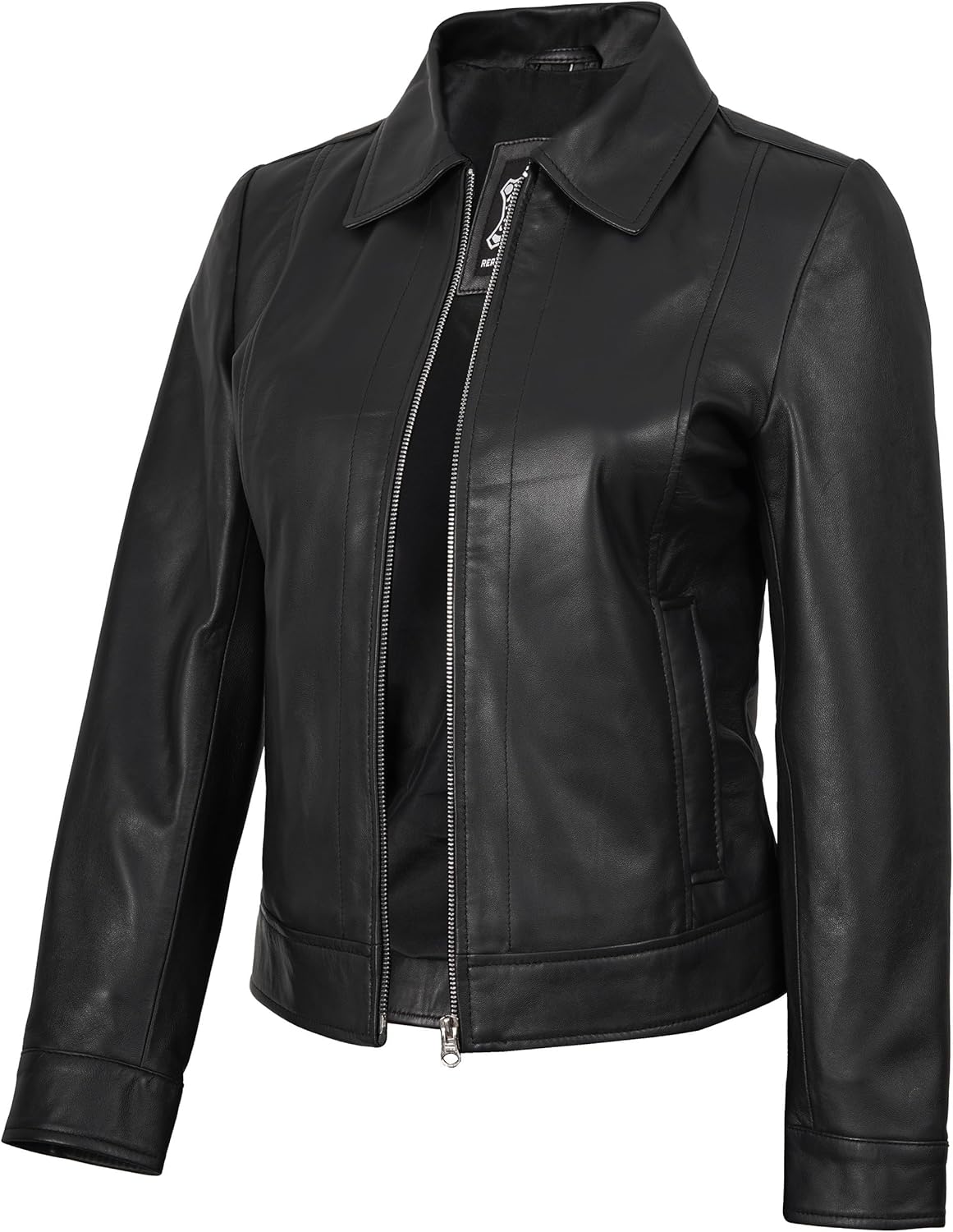 fjackets Real Lambskin Leather Jackets Womens Shirt Collar Style Women's Leather Jacket For All Season