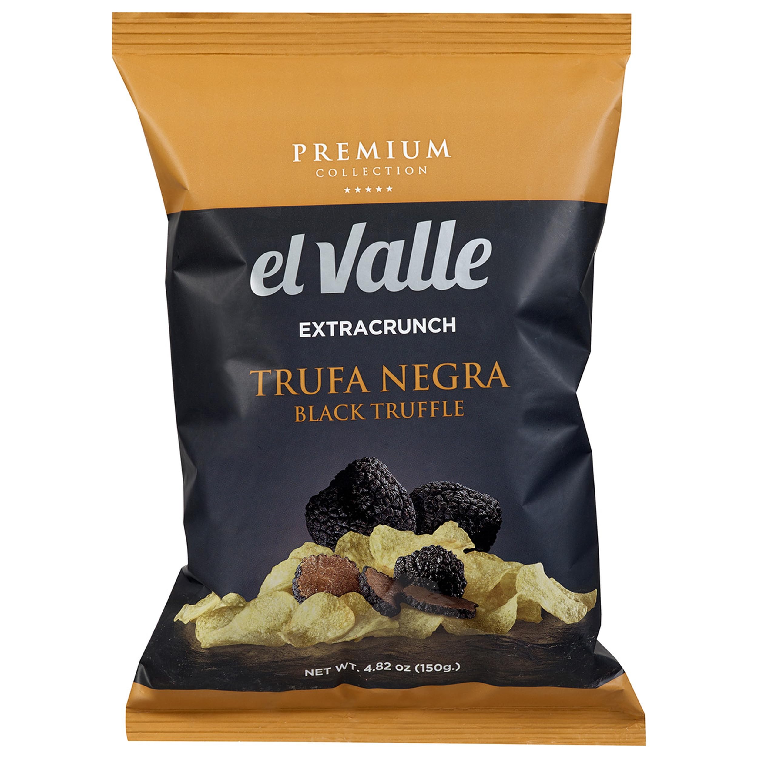 Snacks El Valle Extra knusprige Kartoffelchips mit schwarzem Trüffel aus Spanien inkl. FeinWert E-Book (12 x 150 g)